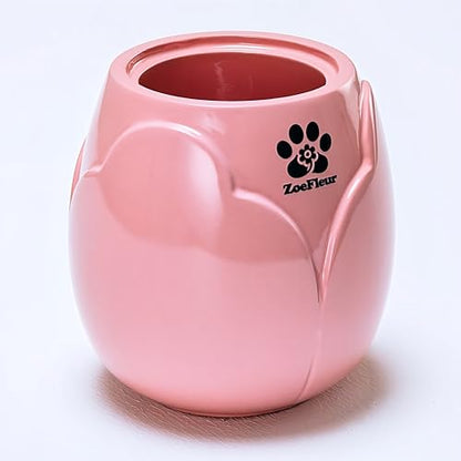Peony Pet Cremation Urn, Resin Small Memorial Box for Cat or Dog Ashes(A-Pink) - color: Pink