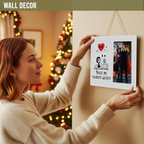 Gothic Couple Gifts Picture Frame for Boyfriend Girlfriend, Halloween Couple Gifts Frame for Him Her, You are My Favorite Weirdo - color: Weirdo
