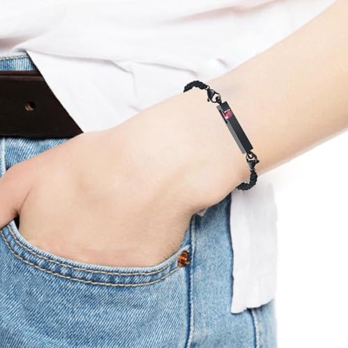 Harbeingt Adjustable Urn Bracelet for Ashes for Women Cremation Jewelry - color: Black Red
