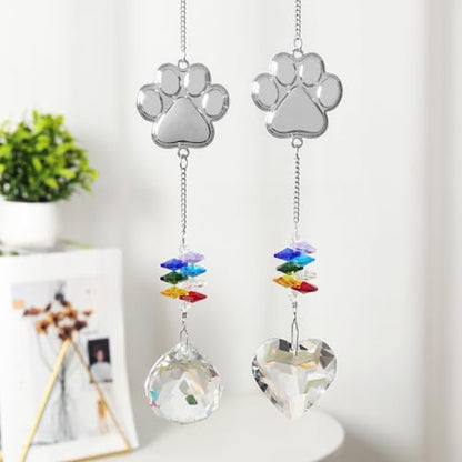 Pet Memorial Suncatcher,Dog Memorial Gifts for Loss of Dog,Cats Remembrance,Pet Loss Sympathy Gift,Bereavement Gifts(Metal) - color: Metal-heart Shaped