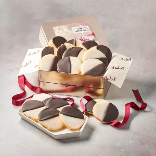 Dulcet Gift Baskets Mothers Day NY Style Black & White Cookie Gift Tin — Thinking of You & Holiday Wishes for Mom & Women - Personal Note Option Available - color: Mother's day
