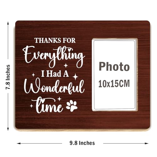 OTINGQD Dog Memorial Picture Frame,Memorial Sympathy Gifts for Loss of Dog,Thanks for Everything I Had a Wonderful Time Wooden Photo Frame for Tabletop Wall Display - style: Dog Memorial Gifts-5