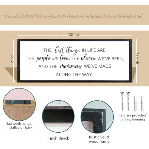 Comurdyo The Best Things in Life Sign, 32"×12", Black - color: Memories (Black), size: 32"L x 12"W