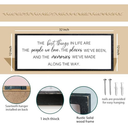 Comurdyo The Best Things in Life Sign, 32"×12", Black - color: Memories (Black), size: 32"L x 12"W