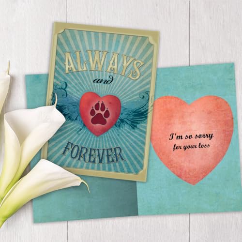 Tree-Free Greetings Forever Friends Pet Sympathy Card Assortment, 5 x 7 Inches, 8 Cards and Envelopes per Set (GA31528)