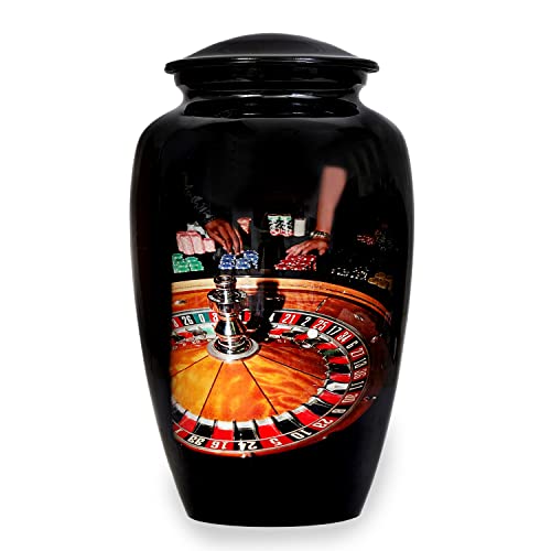 hlc URNS – Gambling Casino Urn Cremation Large Urn for Human Ashes - Adult Funeral Urn Handcrafted - Affordable Urn for Ashes (Adult (200 lbs) – 10.5 x 6 “,Gambling Casino Urn)