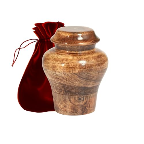 Handcrafted Wooden Cremation Keepsake Urn 20 lbs Beutiful and Decorative urn for Adult Human Ashes Fractal Resin Inlay. - size: Keepsake (20 lbs