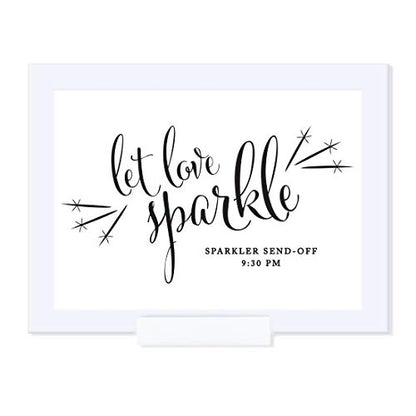 Andaz Press Personalized Wedding Framed Party Signs, Formal Black and White, 5x7-inch, Let Love Sparkle, Sparkler Send Off, 1-Pack, Includes Frame, Custom Made Any Time - color: Activity Sparkler