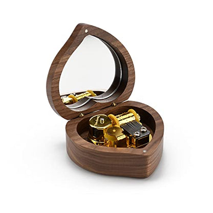MusicBoxAttic 18 Note Heart Shaped Solid Walnut Musical Keepsake - Many Songs to Choose - Nutcracker Suite - size: 276. Nutcracker Suite