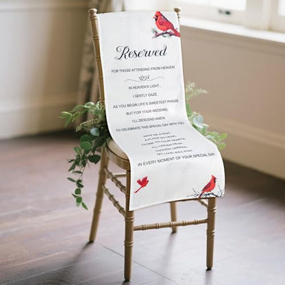 Yopyame Reserved Memorial Wedding Chair Sign Wedding Memorial Reserved Chair Sign Banner in Loving Memory Save a Seat for Someone in Heaven 15 x 50'' With Love From Heaven Memorial Signs for Loss Seat