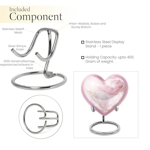 Blush Pink Heart Urn for Human Ashes - color: Blush Pink Heart, size: 3 Inch - Pack of 4