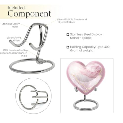 Blush Pink Heart Urn for Human Ashes - color: Blush Pink Heart, size: 3 Inch - Pack of 1