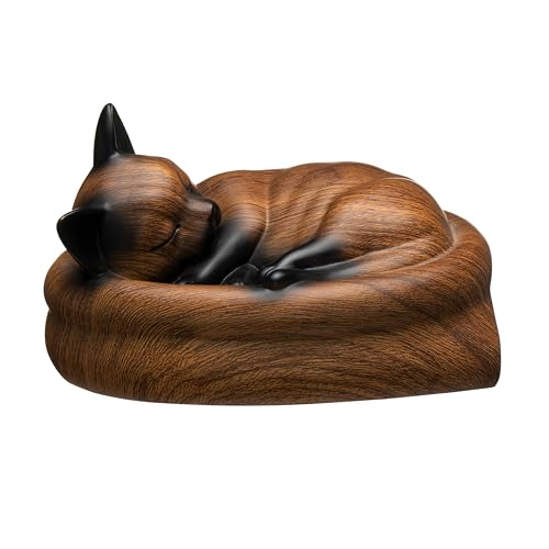 Cat Urn Small Pet Urn for Cat Ashes - Stylish Cat Urns for Ashes, Premium Quality Pet Urns for Cats(Brown) - color: Brown
