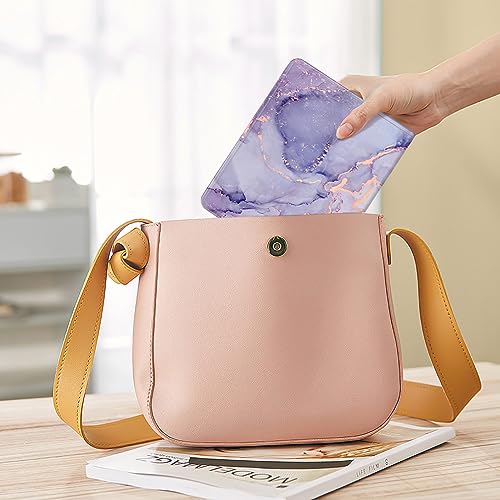 Fintie Photo Album 5x7 Photos, 52 Pockets Small Capacity Wallet Albums Book | Vegan Leather Cover, 5X7 Picture Keepsakes, Family/Wedding/Travel Memory Book, For Boys Girls Art Work, Lilac Marble - color: Lilac Marble