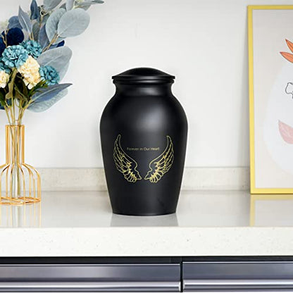 Urns for Human Ashes Adult Male,Professional Cremation Urn for Ashes Female - color: Black