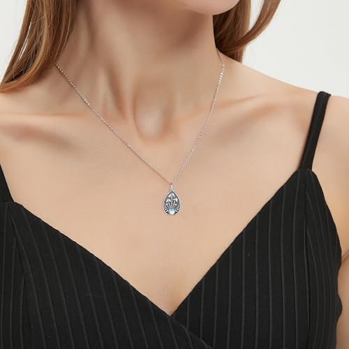 Flower Cute Animal Sterling Silver Pendant Urn Ashes Necklace for Women BF0709 - color: T1 *Mushroom