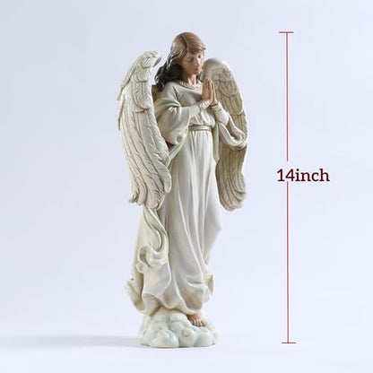 Guardian Angel Statue Indoor, 14 Inches Praying Angel Sculpture for Home Décor, Healing Angel Gifts for Women, Christmas, Thanksgiving or Housewarming