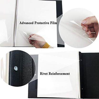 RECUTMS Self Adhesive Photo Album Leather Large Scrapbook 60 Pages (Brown) | Magnetic Self-Stick Double Sided White Inner Page, DIY Albums for All Size Pictures, Cover Window, Travel Family Wedding Book - color: Brown, size: 13.3''X13.4'' 60Pages-White Pa