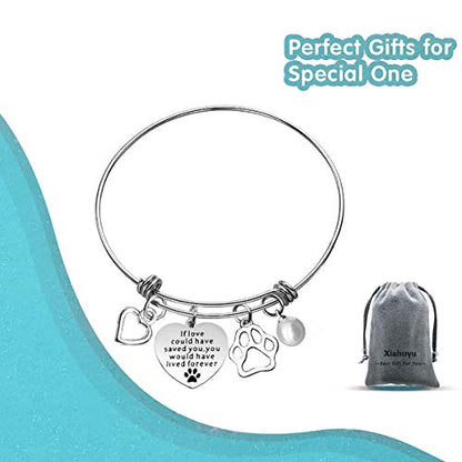Xiahuyu Pet Memorial Bracelet Gift If Love Could Have Saved You You Would Have Lived Forever Bracelet Loss of Pet Gifts Sympathy Gifts for Loss of Dog In Memory of Dog Cat Gift