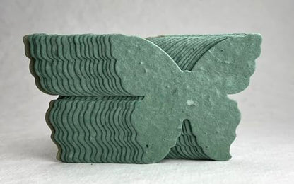 Of The Earth Handmade Paper - Wildflower Seed Paper Butterfly Shape - Large 3" - Set of 100 (14s Green Lotka) - color: 14s Green Lotka