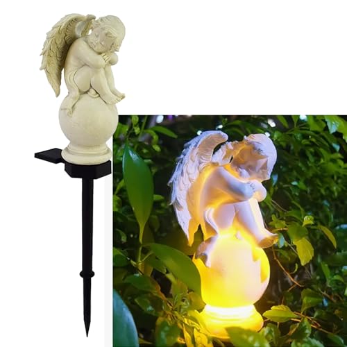 for Angel Lights Solar Stake for Garden, Decorative Stake Light Solar Angel Garden Decor, Waterproof Outdoor Figurine Lights, Angel Statues Light fit Cemetery, Grave, Lawn, Patio, Pathway
