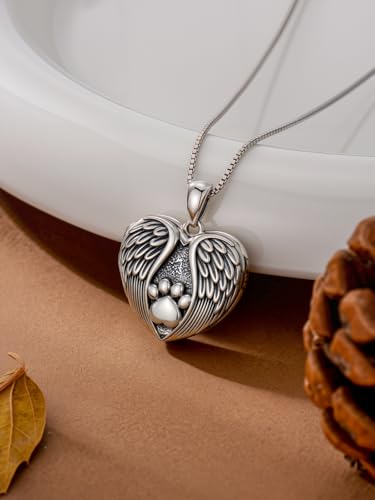 Poiuy Heart Locket Necklace for Women Photo Locket Necklace Gifts For Women | That Holds Pictures Locket Jewelry Anniversary Birthday Christmas Memento Gifts for Mom Daughter Women Girlfriend Sister - style: 05-paw print