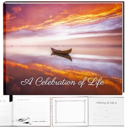 Funeral Guest Book for Your Loved One Funeral Services, Hardcover Celebration of Life Guest Book, Guest Book for Funeral with Memory Share Memory Book for Celebration of Life