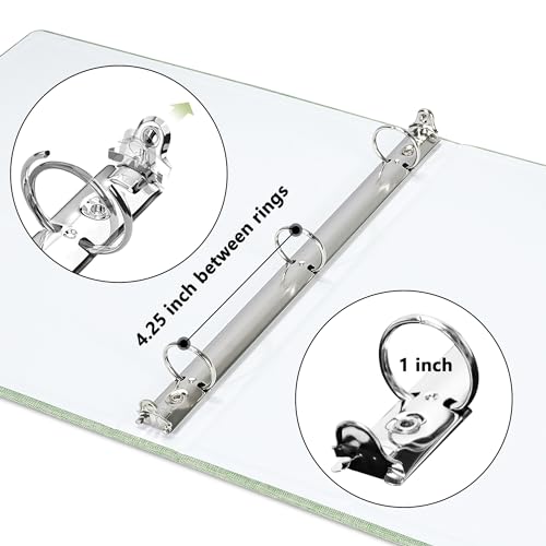 Vienrose Self Adhesive Photo Album 3 Ring Binder 80 Pages Light Green | Linen Cover, Scrapbook Album, Sticky Pages, 2x3 4x6 5x7 8x10 Photos - color: Light Green, size: 40 Sheets/80 Pages