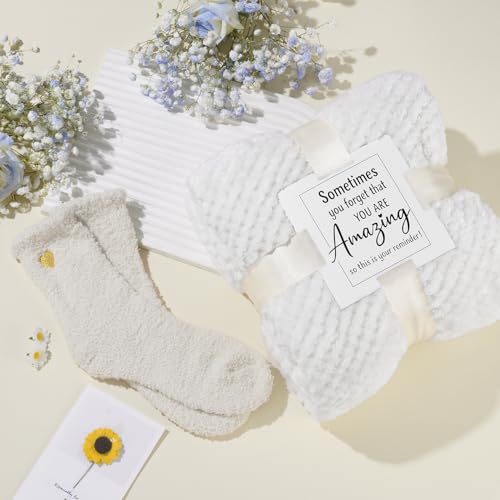 Birthday Gifts Baskets for Women,Sympathy,Sending Sunshine Get Well Soon,Self Care Relaxing Package,After Surgery,11pcs Spa Set,Luxury Gifts for Women Mom Her Wife Friends w/Blanket Cozy Socks