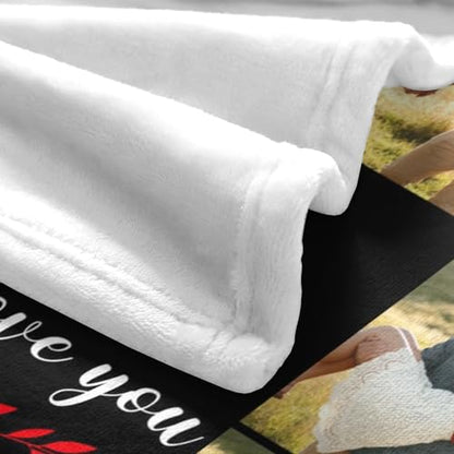 D-Story Personalized Photo Blanket Customized Blanket with 10 Pictures Text Custom Fleece Blankets and Throws Customizable I Love You Gifts for Girlfriend Boyfriend Wife Husband 10 Photos - color: 10 Photos