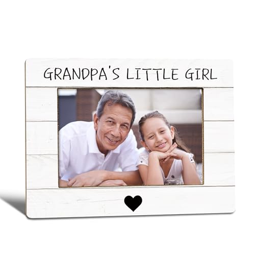 Grandpa Picture Frame, Gifts for Grandpa from Granddaughter, Grandpa Gifts, Grandpa Grandchild Photo Frame 4x6, Grandpas Little Girl Wooden Photo Picture Frames for Desk Tabletop Decor - color: Wood/natural