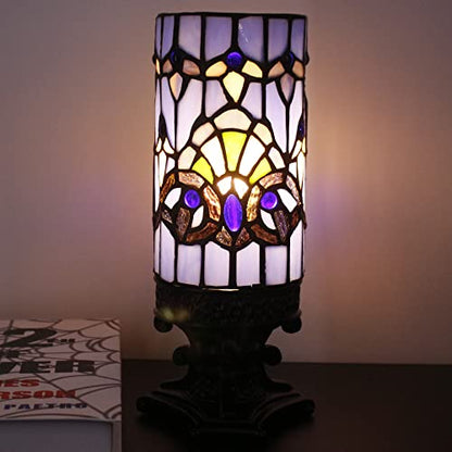 Small Tiffany Table Lamp Mini Stained Glass Desk LampBlue Baroque Style