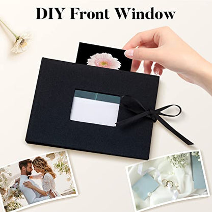 Fabmaker Small Photo Album 4x6, Picture Album, Picture Book, Mini Brag Book | Ribbon Closure, Linen Fabric Cover, Front Window, Sturdy Binding, Acid-free, PVC free, Artwork Weddings Family Boudoir - color: Light Blue, size: 12 Pockets/1PK