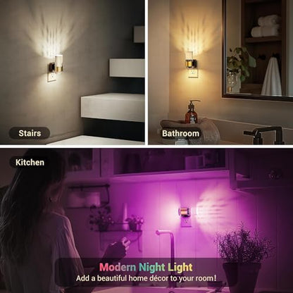JandCase Night Lights Plug into Wall, 1 Pack Color Changing Night Light - color: Gold-RGB-Remote Control, size: 1 Pack