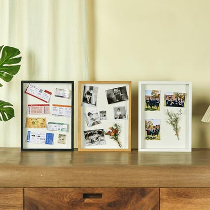 12x16 Large Shadow Box Frame with Thickened Acrylic Panel & Pins - color: Wood Color+foam Back+foam Packaging, size: 12x16