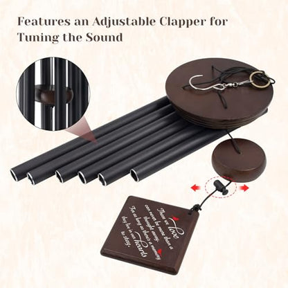 Memorial Wind Chimes for Outside, Sympathy Gift for Loss of Loved One | Cardinal Wind Chimes for Mom Dad, Sympathy Bereavement Condolence Gift - size: Cardinal