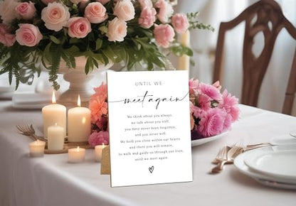 Until We Meet Again, Minimalist Memorial Sign - 8x11 White, Wedding & Loss Memorial Gift - style: Wedding Memorial Sign03
