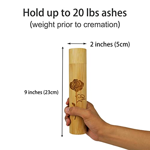 2 Pack Small Biodegradable Bamboo Scattering Tubes Urn for Human Ash - color: Flowers, size: Small (Set of 2)