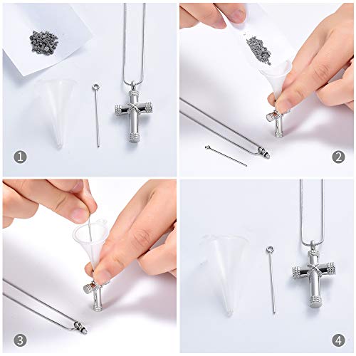 Minicremation Rope Winding Cross Cremation Ashes Urn Pendant Necklace Memorial Keepsake Jewelry Lord’s Prayer Cross Ashes Necklaces - color: Silver