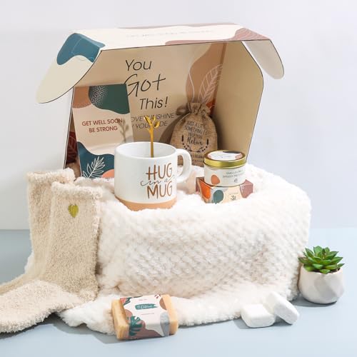 Get Well Gifts for Women Feel Better Gifts Baskets for Women After Surgery Cancer Care Gifts for Friend Sick Chemo Care Package Encouraging Pamper Comfort Wellness Box For Her