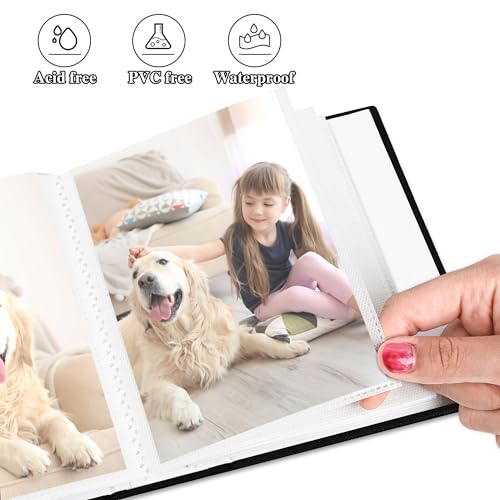Photo Album 4x6 52 Pockets Photo Albums with Linen Cover Picture Albums for Family, Wedding, Baby, Photo Book Holds Vertical Pictures Black - color: Black, size: 52 Pockets