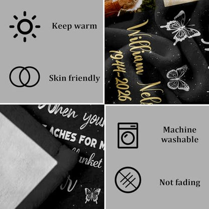 Vsmoedb Custom Memorial Blanket with Pictures for Loss of Loved One - color: Select17