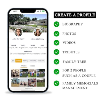 Grave Medallion and Memorial Webpage , QR Memorial Plaques for Outdoors,Headstone Grave Marker ,Sympathy Gifts for Loss of Loved One, Collecting Memories, Photos, and Messages from Family/Friends