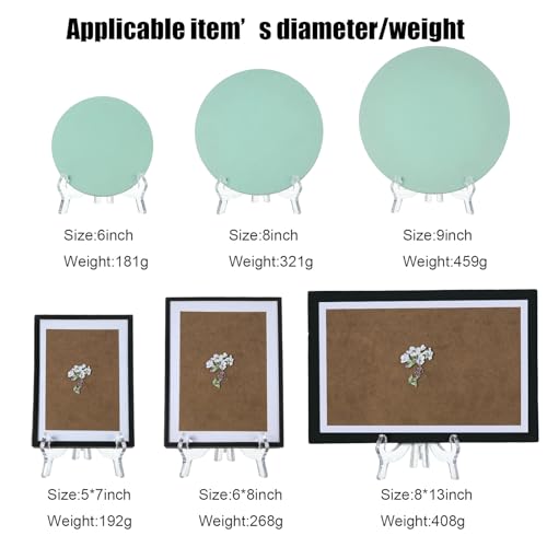 HESTYA 6 Pack 7 Inch Clear Acrylic Easel Stands for Plate Display - color: Clear, size: 7 Inch