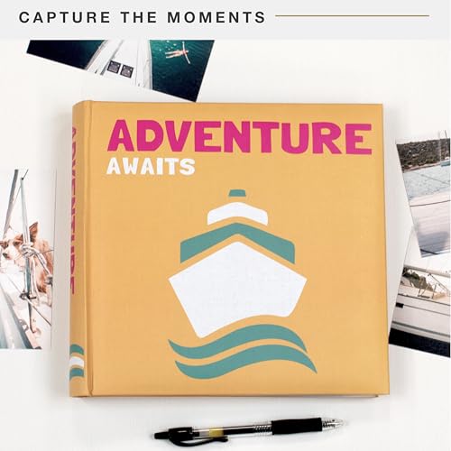 MCS Adventure Awaits Orange Photo Album, 200-Pocket, 4x6, 12x12 Pages - style: Adventure Awaits