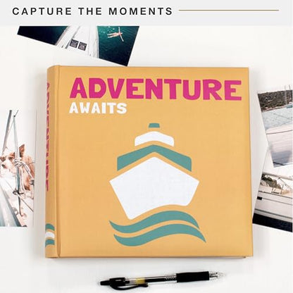 MCS Adventure Awaits Orange Photo Album, 200-Pocket, 4x6, 12x12 Pages - style: Adventure Awaits