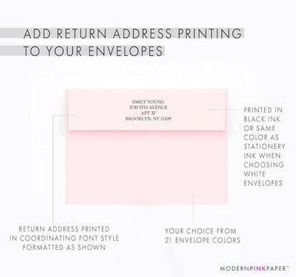 Modern Pink Paper Hummingbird Funeral Thank You Cards With Envelopes, FLAT Bereavement Sympathy Cards With Hummingbirds, Celebration of Life Thank You Notes, Your Choice of Quantity & Envelope Color - color: Hummingbird