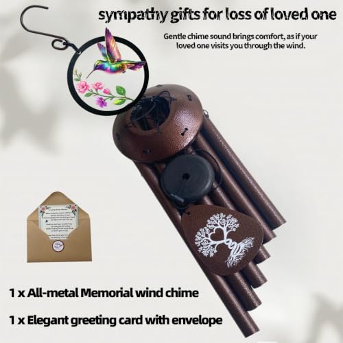 40" Memorial Wind Chimes for Outside,Hummingbird Wind Chimes - color: 40" Memorial Hummingbird Wind Chimes