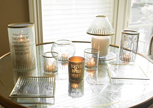 Pavilion - Gold Sparkly Polka Dot in Memory Set of 3 Clear, Gold and Gray Glass Tealight Candle Holders, 3 Inch