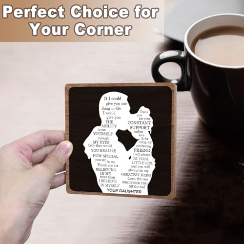 To My Dad Decor, Father Thanks Keepsake from Son Daughter,Heartwarming Sign | Father Appreciation Gift for Men, Thank You Dad Wooden Plaque, Fathers Day Birthday Gifts, Home Office Desk Decorations - style: To my dad